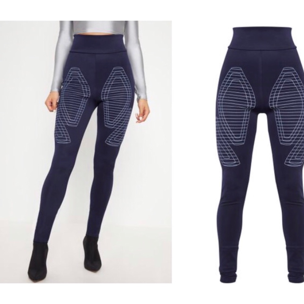 PLT Navy Digital Printed Scuba Legging